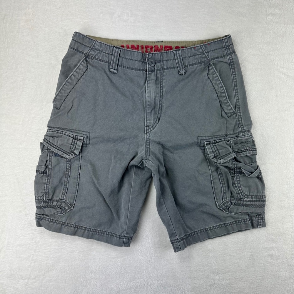 Unionbay Cargo Shorts Mens 32 Gray Utility Relaxed Fit Y2K‎ Workwear Pockets
